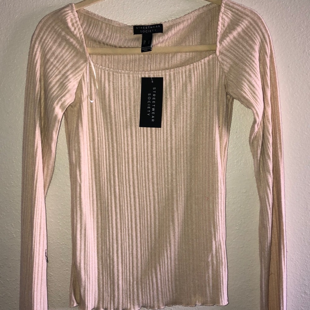 Nude square neck top